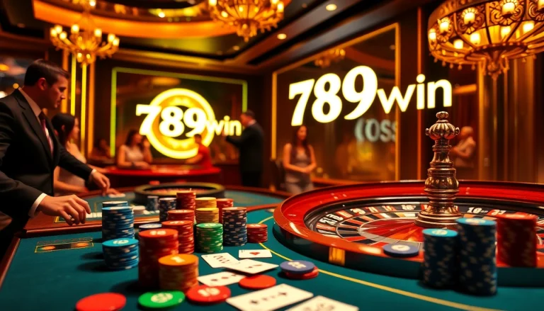 Players enjoying thrilling games at the 789win casino, surrounded by vibrant atmosphere and luxury.