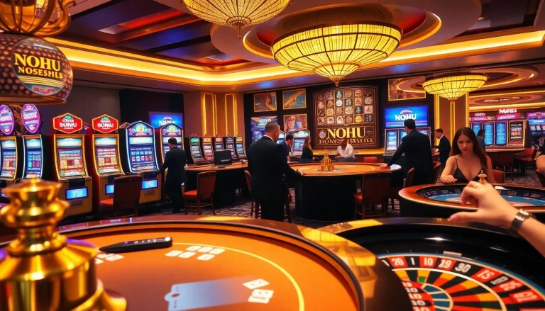 Experience the excitement at NOHU casino with vibrant slot machines and elegant tables.