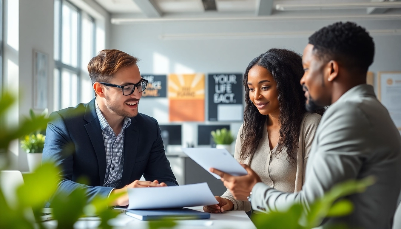 Headhunter IT conducting an interview with a candidate in a professional office.