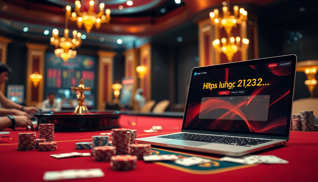 Experience high-stakes gambling at https://luongsontv23.com/ with a luxurious casino table setup.