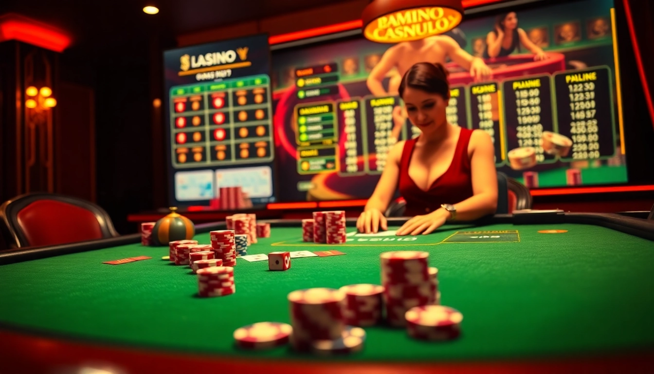 Exciting action at nhà cái uu88 casino table with vibrant chips and cards.