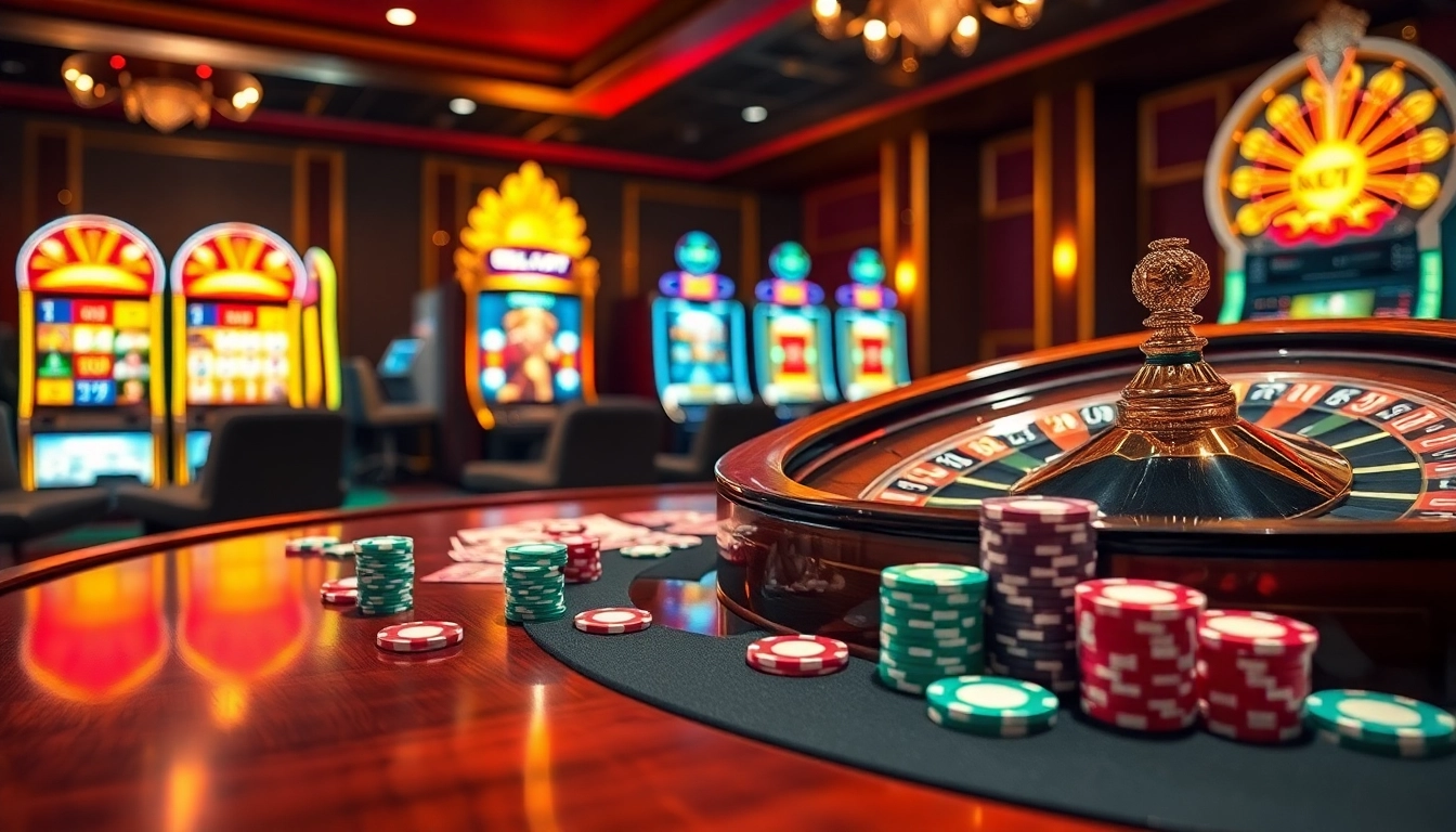 Exciting casino atmosphere with roulette and poker elements at 8kbet.com, designed for engaging gamblers.