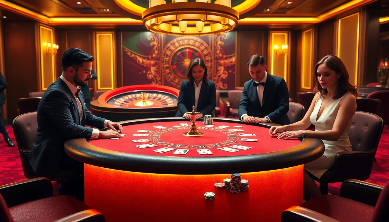 Feeling the thrill at 88bet with a dramatic poker table scene in a luxurious casino.