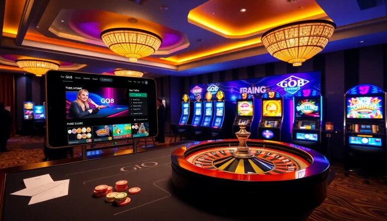 Go8 online gambling experience showcasing vibrant casino tables and thrilling gaming action.