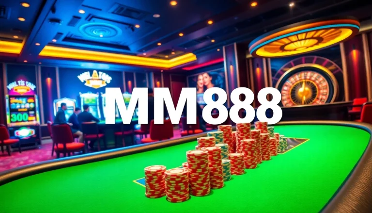 Experience the excitement of MM88 with vibrant poker tables and thrilling slot machines.