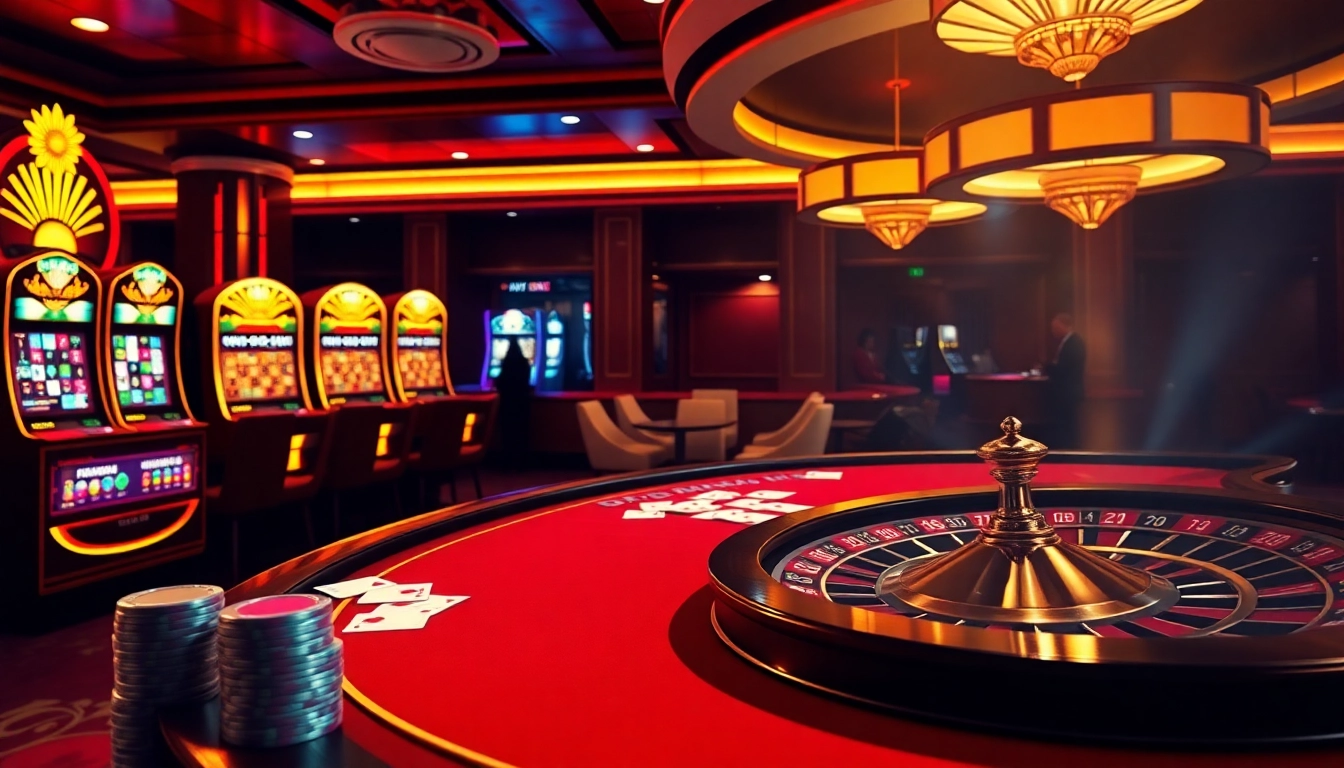 Experience the excitement of gk88.toys with a vibrant casino scene showing poker tables and slot machines.