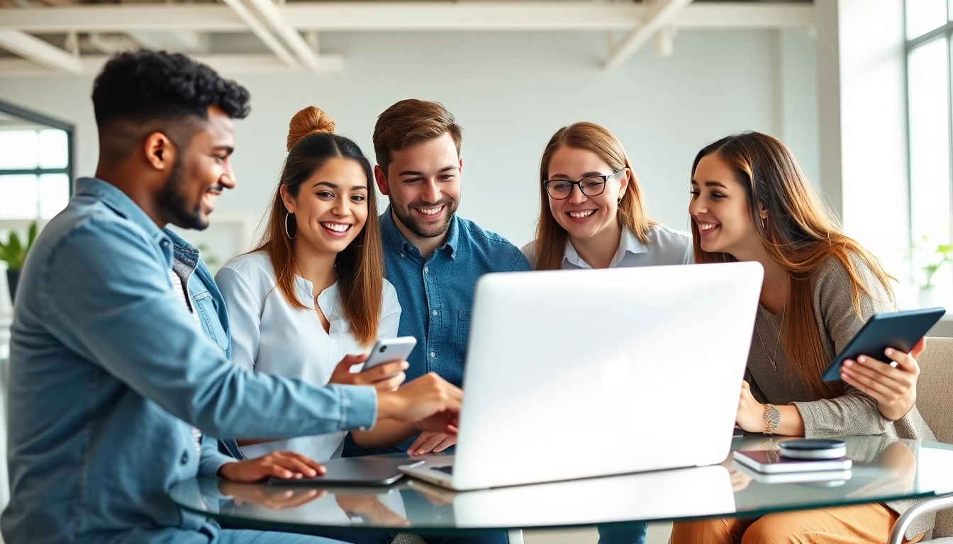 快连下载 让用户在现代界面下快速且安全地连接到互联网，画面展示为充满活力的办公室场景。