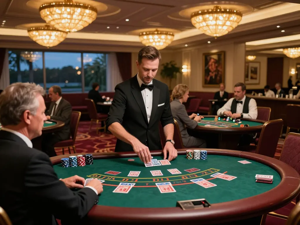 SV368 players strategizing during an engaging blackjack game in a luxurious casino setting.