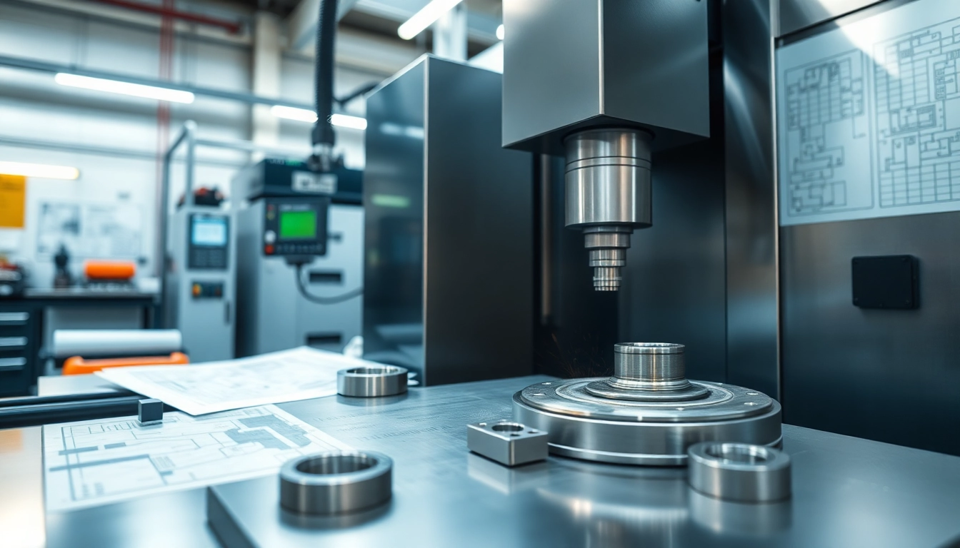 cnc teile fertigen lassen in a modern workshop with metal parts being precisely machined. related image