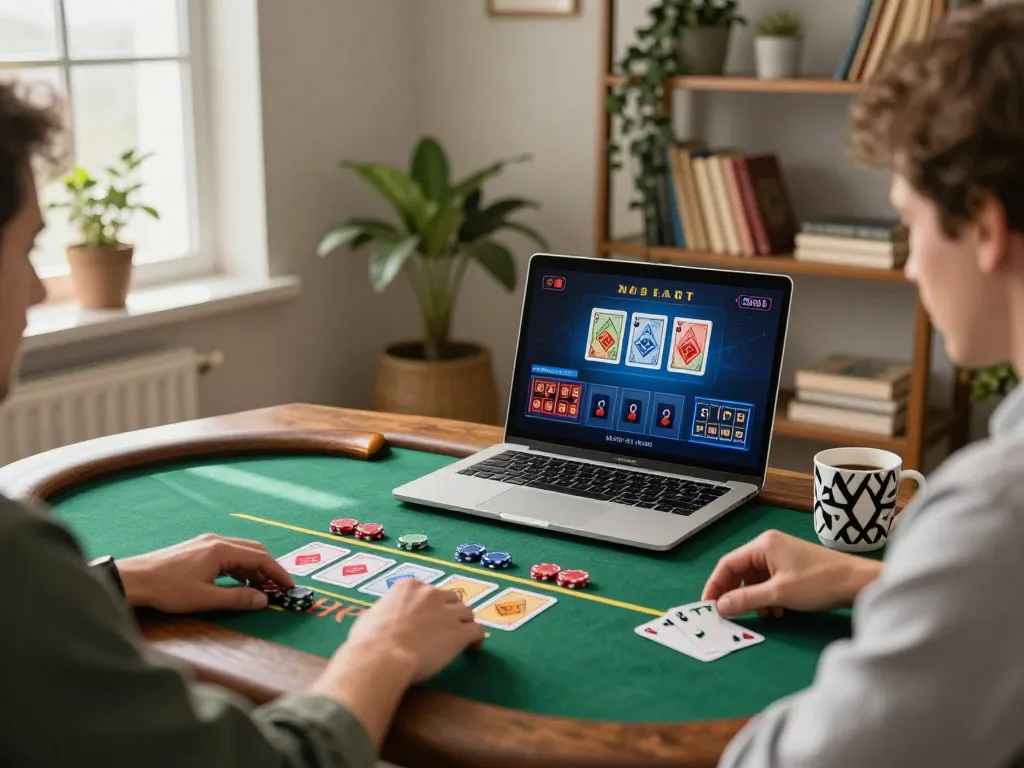C168 online gambling setup featuring a player enjoying live dealer blackjack at home.