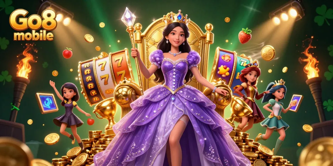 Engage with Go8 mobile as you explore thrilling slot games and jackpot opportunities surrounded by golden treasures.