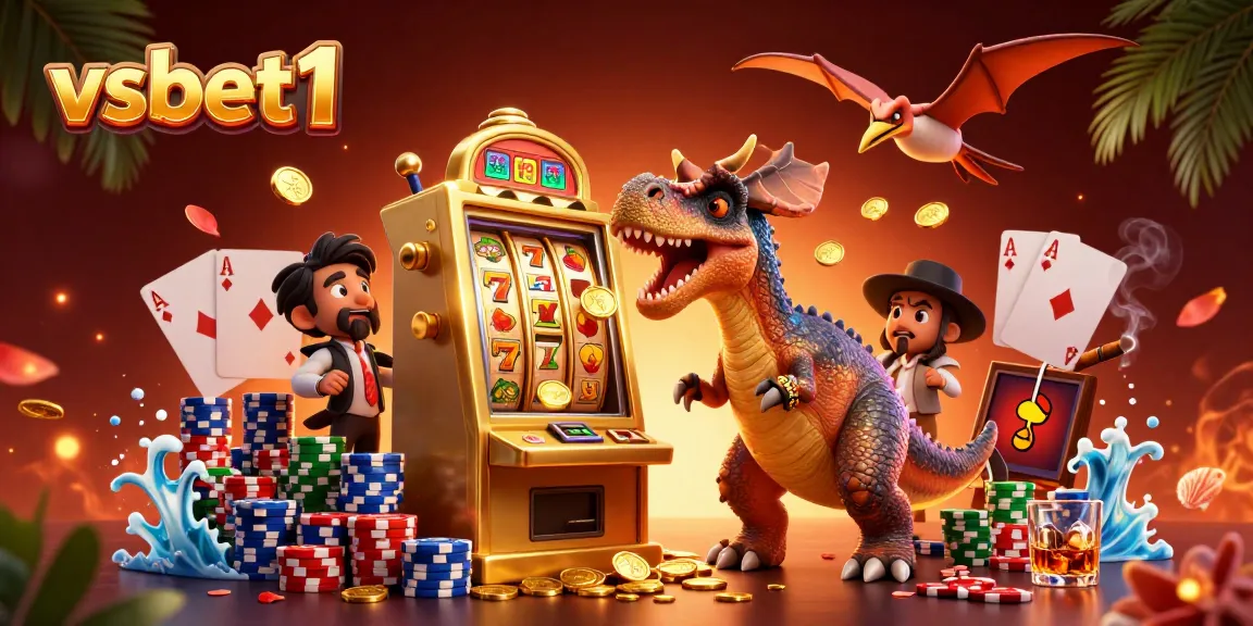 Experience thrilling jackpots in the vsbet1 casino illustration with vibrant slot machines and action!