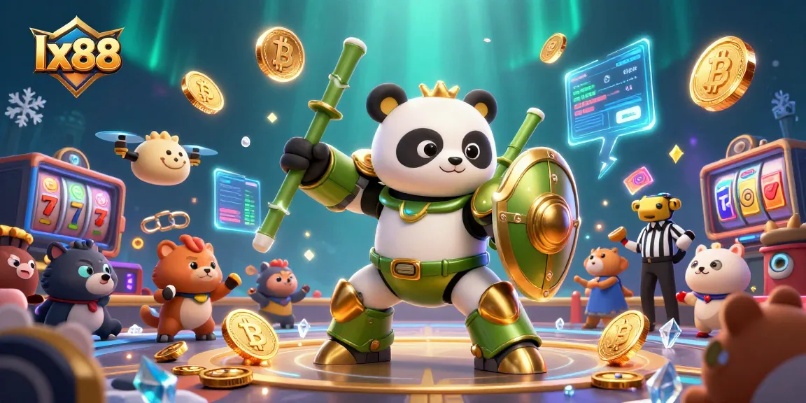Engage in exciting gameplay at lx88 with a vibrant scene featuring a golden panda robot in the casino arena.