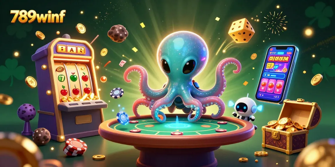 Play at 789winf with vibrant alien-themed visuals and dynamic poker action on a 3D holographic table.