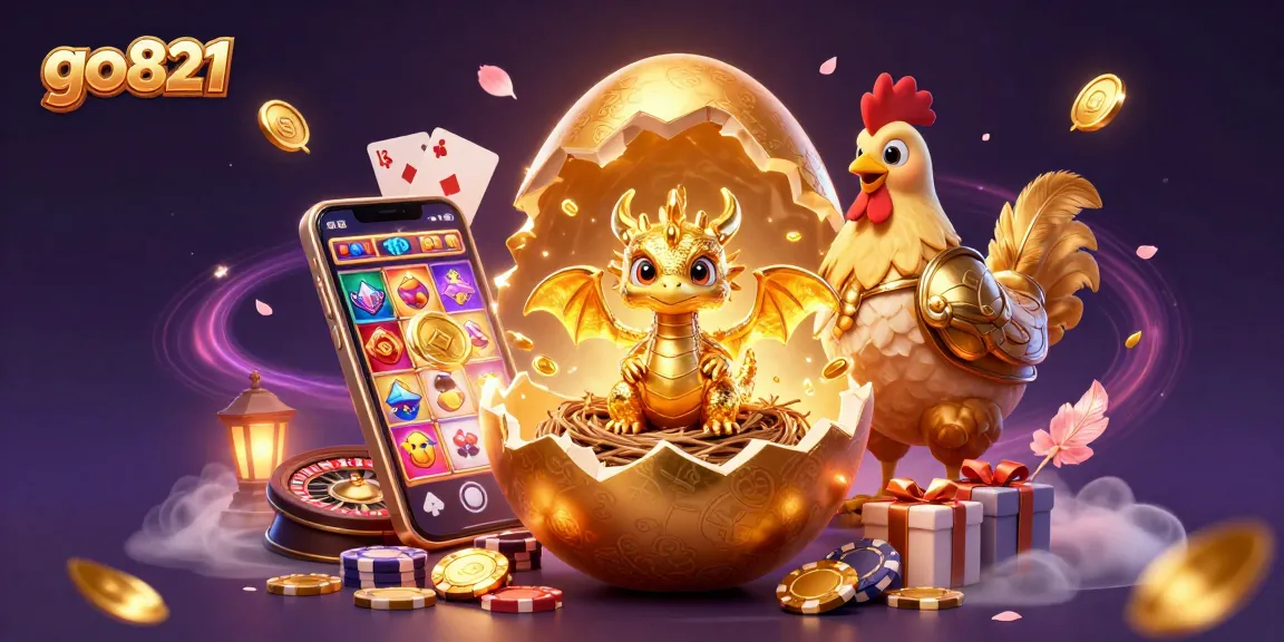 Experience thrilling games at go821 with a unique illustration of a golden dragon on poker chips.